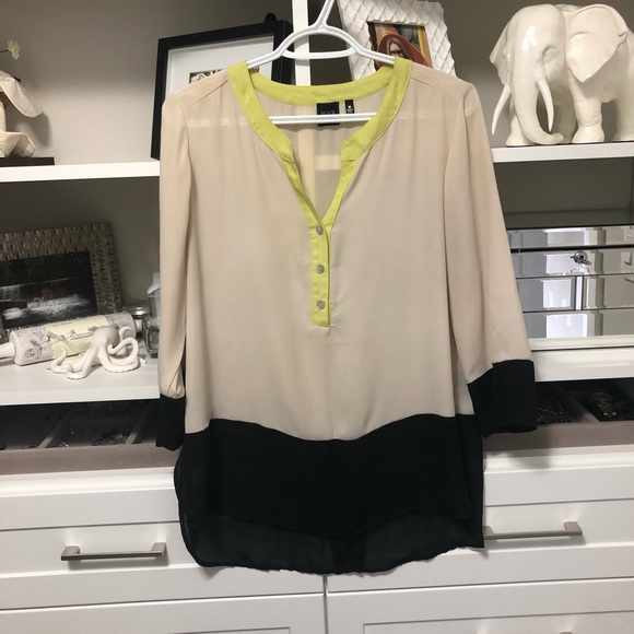 Saks Fifth Avenue Black Label Tops - Saks 5th Avenue colour block blouse